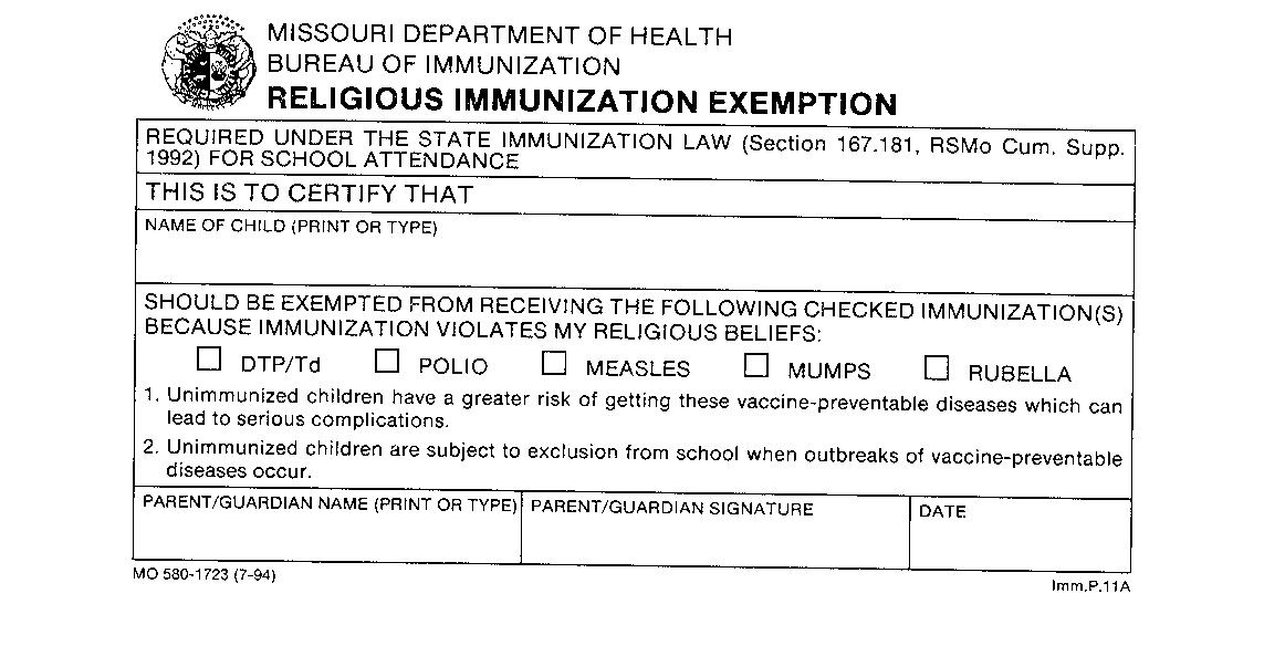 Sample Religious Exemption Letters / Vaccination Exemptions Aren T All Based On Religion News ...